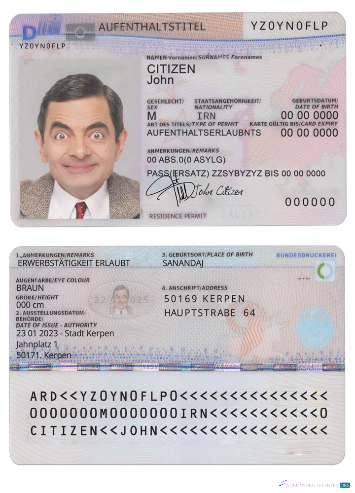 Download Germany residence permit PSD template, 2011   present, version 2 Photoshop template